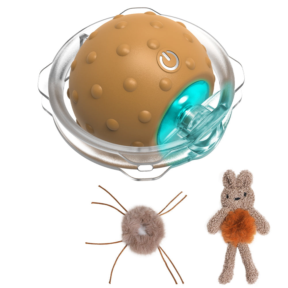 Interactive Indoor Cat Toys: Rabbit Cover Fast - Moving Ball, Bird Chirping Toy & Automatic Kitten Toys