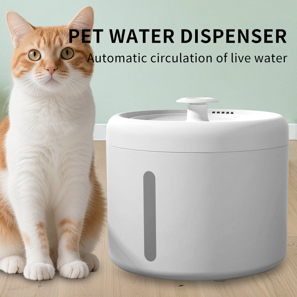 Circulating Cat Water Fountain – Ultra-Quiet Drinking Dispenser with Ripple Basin, Designed to Increase Hydration for Cats & Small Animals (2000ML)