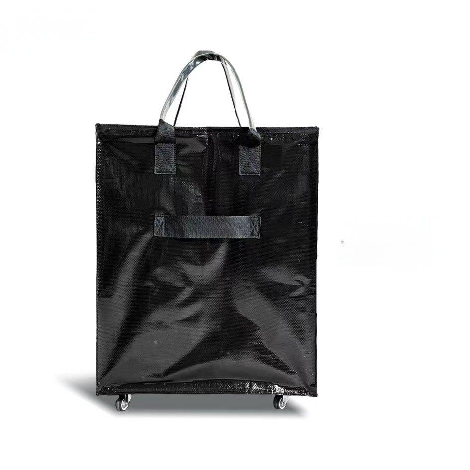 Folds Flat Reusable Grocery Bag on Wheels, Waterproof Shopping Trolley Bag, Foldable Rolling Cart Bag for Grocery, Travel & Home Storage, Space-Saving Utility Organizer