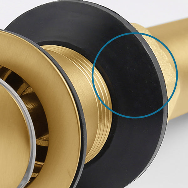 Gold Pop Up Sink Drain, Bathroom Vanity Drain with Overflow, Brushed Gold Stainless Steel Push Button Lavatory Drain Stopper