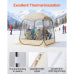 Pop Up Bubble Tent, Clear TPU Screen House with Removable Top Cover, Weatherproof Pop-Up Tent for Patio Backyard