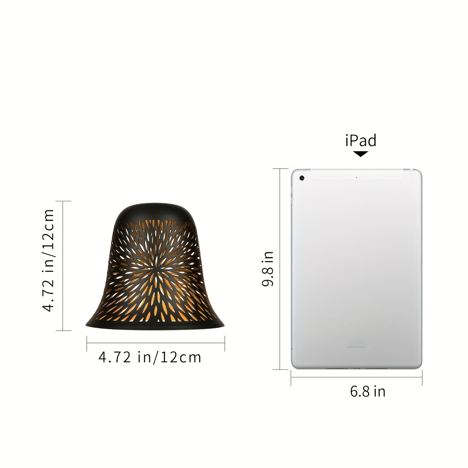 4 Pack Etched Chrysanthemum Metal Pendant Light Shades, 1-5/8" Fitter, Outer Black & Inner Gold Finish, for Ceiling Fan Light Cover Replacement, 5.12" H, 6" Dia