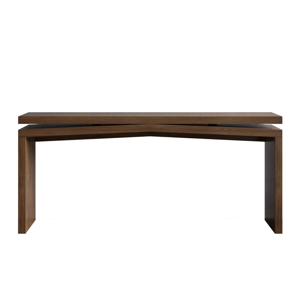 Rustic Farmhouse 65 Inch Console Table, Antique Brown Wood Veneer Sofa Table for Entryway & Living Room