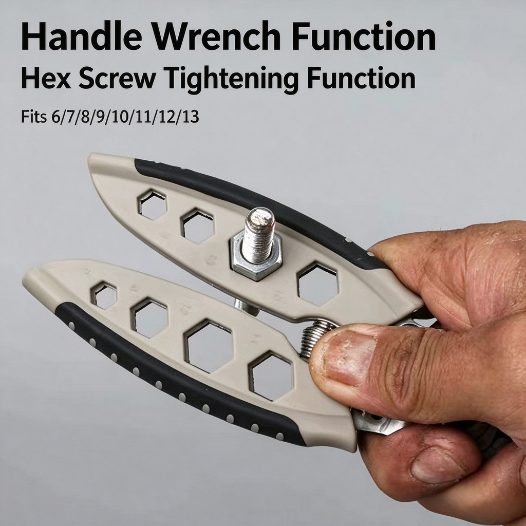 Multifunctional Wire Stripper, 6 in 1 Wire Stripping Pliers with Hex Wrench, Self-Locking Electrician Tool for Wire Stripping, Cutting, Crimping & Separating Wires