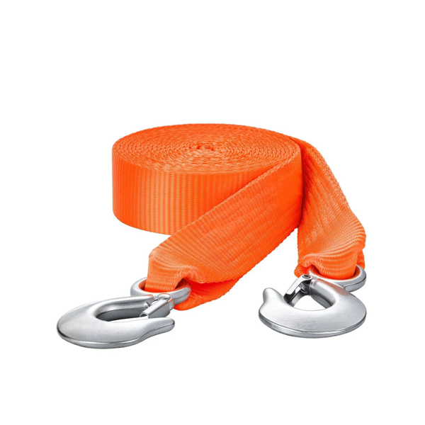 Tow Strap 2x20 Ft with Safety Hooks, 17000 lbs Recovery Rope for Truck SUV and Roadside Rescue, Orange Recovery Strap