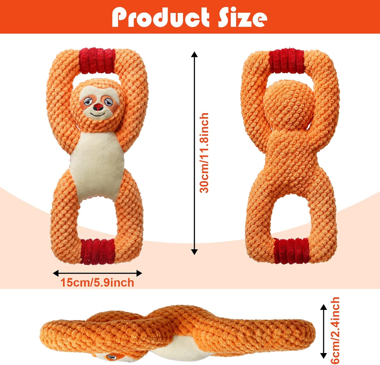 Large Squeaky Dog Toys, Stuffed Animal Dog Plush Toy,Interactive Puppy Toys with Crinkle Paper for Small, Medium, and Large Dogs,Daily Companionship, Training Reward Gift.