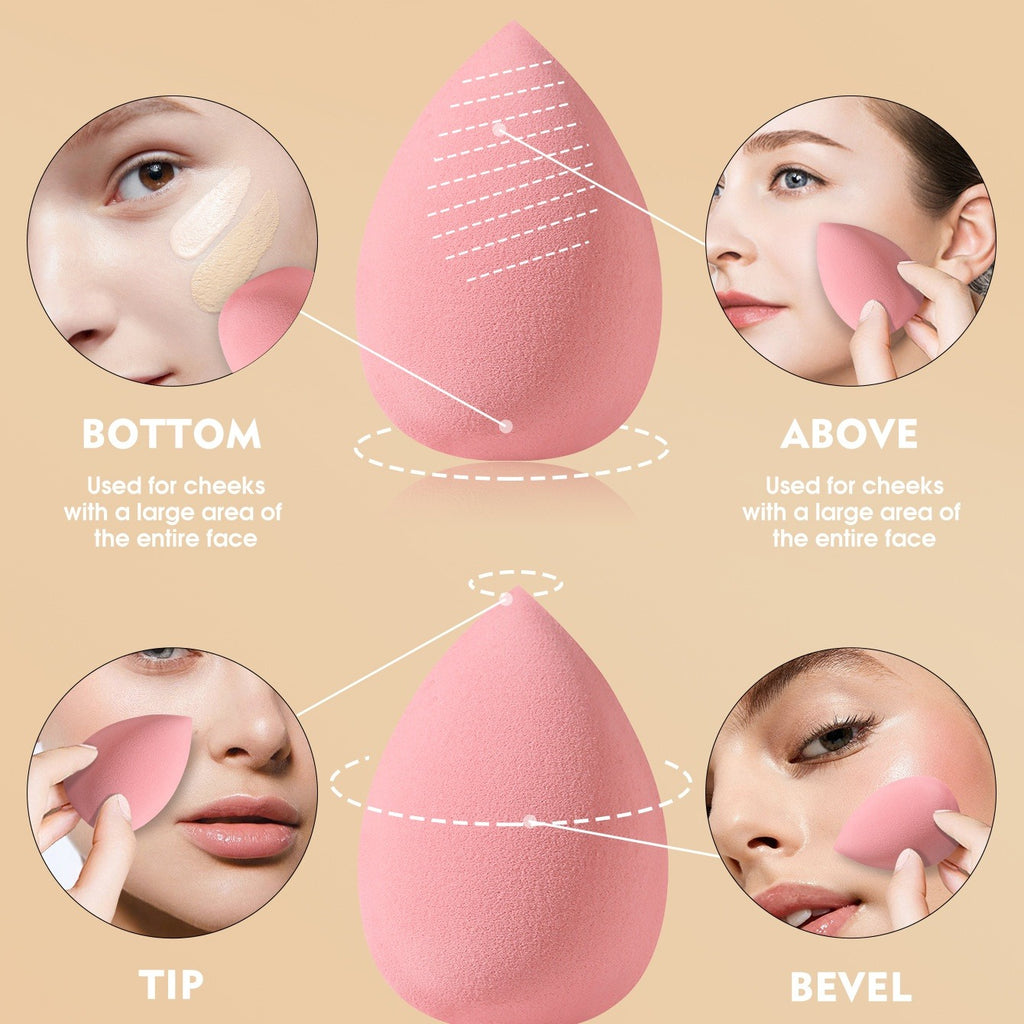12-Piece Dusty Pink Makeup Kit, Includes Makeup Sponges, Powder Puffs, Headband & Storage Bag, Multi-Size Tools for Beginners.