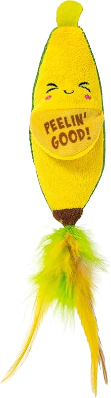 Catstages Crunchy Pickle Kicker Toy with Catnip and Dental Mesh, Pickle Shape, Plush and Crinkle Cat Toy for Kicking, Tossing, and Teeth Cleaning, Green