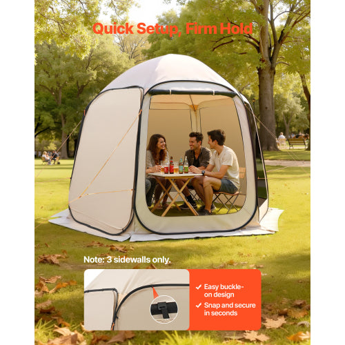 Pop Up Tent Sidewalls 3 Pack, Screen House Side Wall Panels 5.51 x 4.59 ft for 10 x 9.2 ft Canopy, Outdoor Shade Privacy Wind