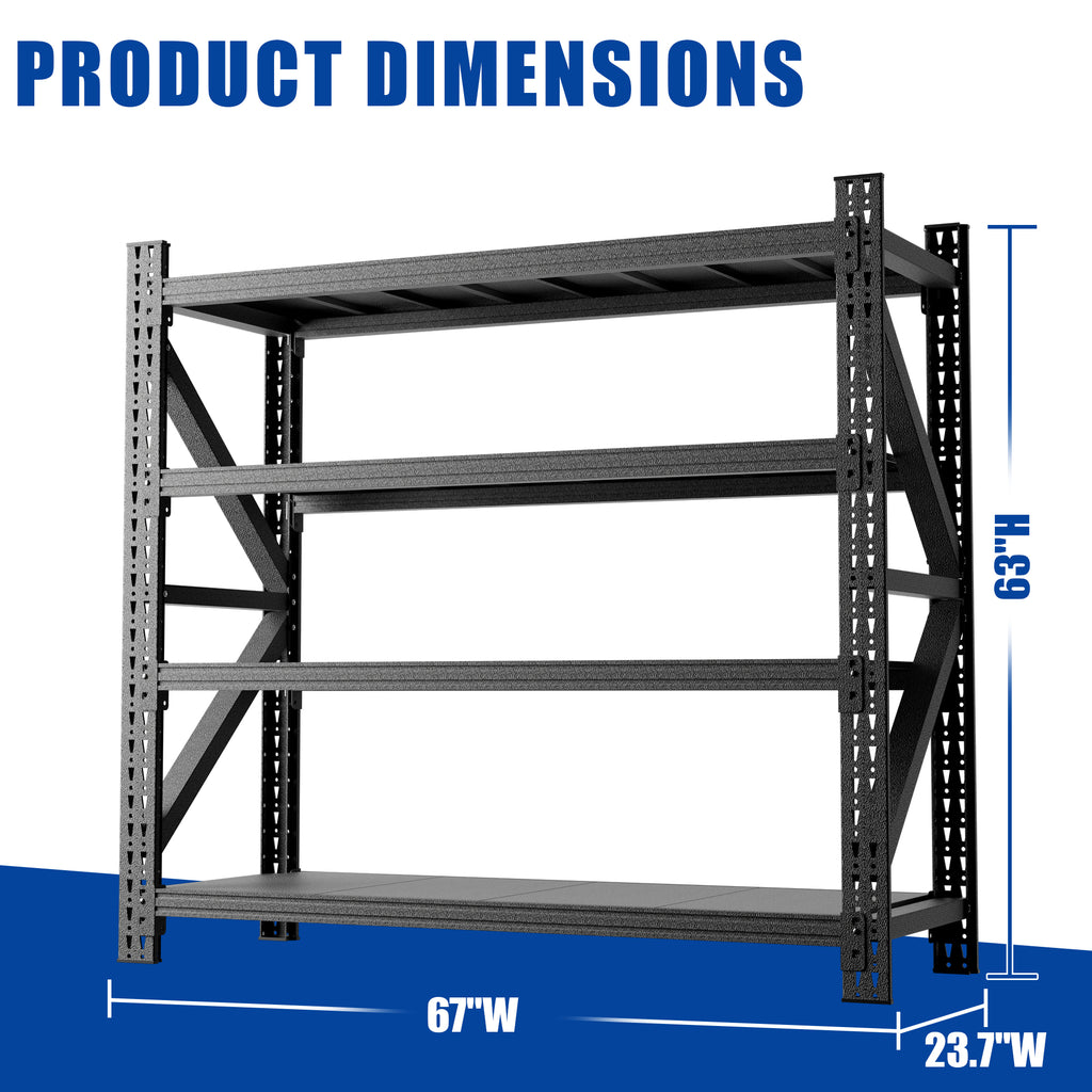 AEELLEEA 5000 LBS Heavy Duty Garage Shelving, 4-Tier Adjustable Metal Storage Rack, Industrial Steel Shelf for Basement Warehouse