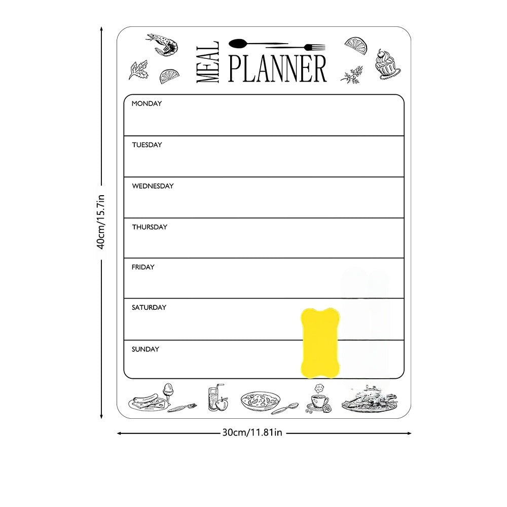 Magnetic Fridge Dry Erase Planner Set, Monthly & Weekly Calendar Whiteboard, Strong Magnetic Backing, Large Writing Area, Kitchen Memo Board for Family