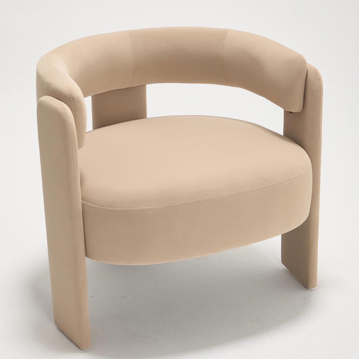 AEELLEEA 31.1"W Modern Velvet Accent Chair, Geometric Barrel Armchair, Supports 300lbs for Living Room Bedroom