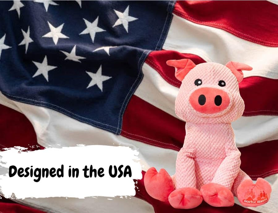 ZippyPaws Plush Pig Dog Toy | Heavy Duty Dog Toys for Dog Enrichment Toys for Large Dogs | Dog Toys Without Squeakers