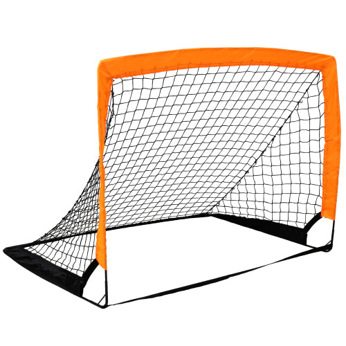 2 Pack Pop Up Soccer Goals, Portable Soccer Nets for Kids Youth Adults, Outdoor Soccer Goal Set for Backyard Games & Soccer Training Orange