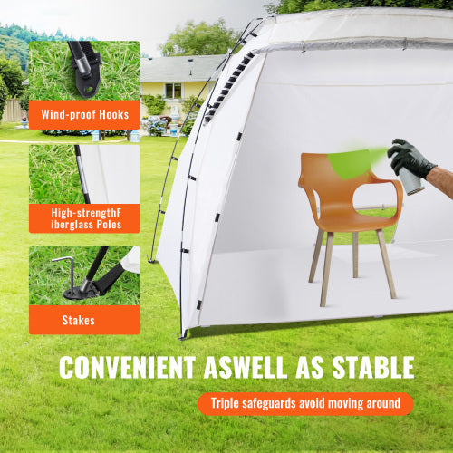 Paint Booth Tent, Portable Spray Paint Tent 120 x 84 x 72 in, Pop Up Painting Shelter with Vents, Fiberglass Poles for DIY Projects