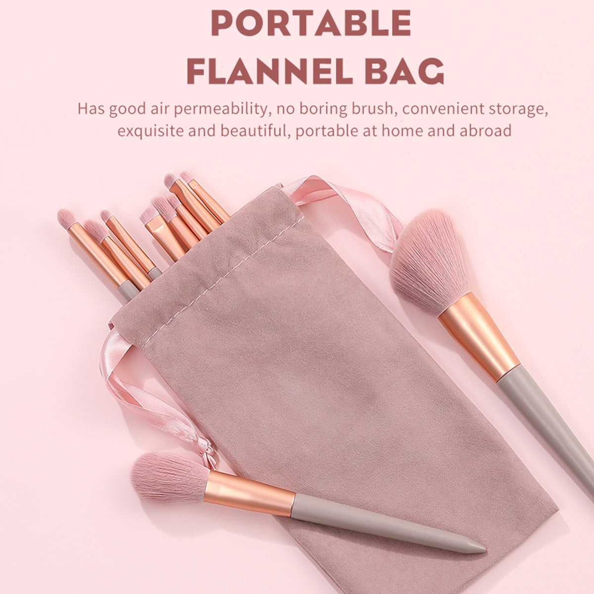 13 Piece Makeup Brush Set, Soft Synthetic Bristles, Professional Face & Eye Makeup Brushes with Velvet Storage Pouch