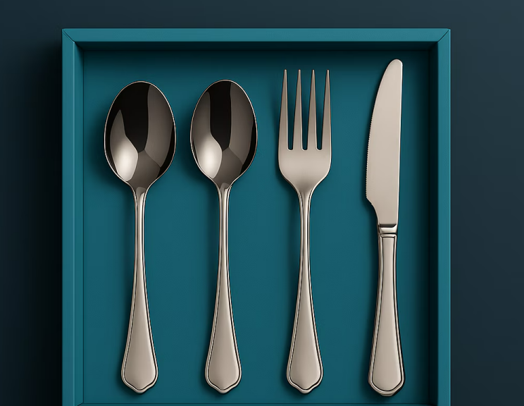 AEELLEEA-16Pcs Stainless Steel Flatware Set, Tableware Service for 4, Include Forks Spoons Knives, Elegant Silverware Set for Home Kitchen Dining