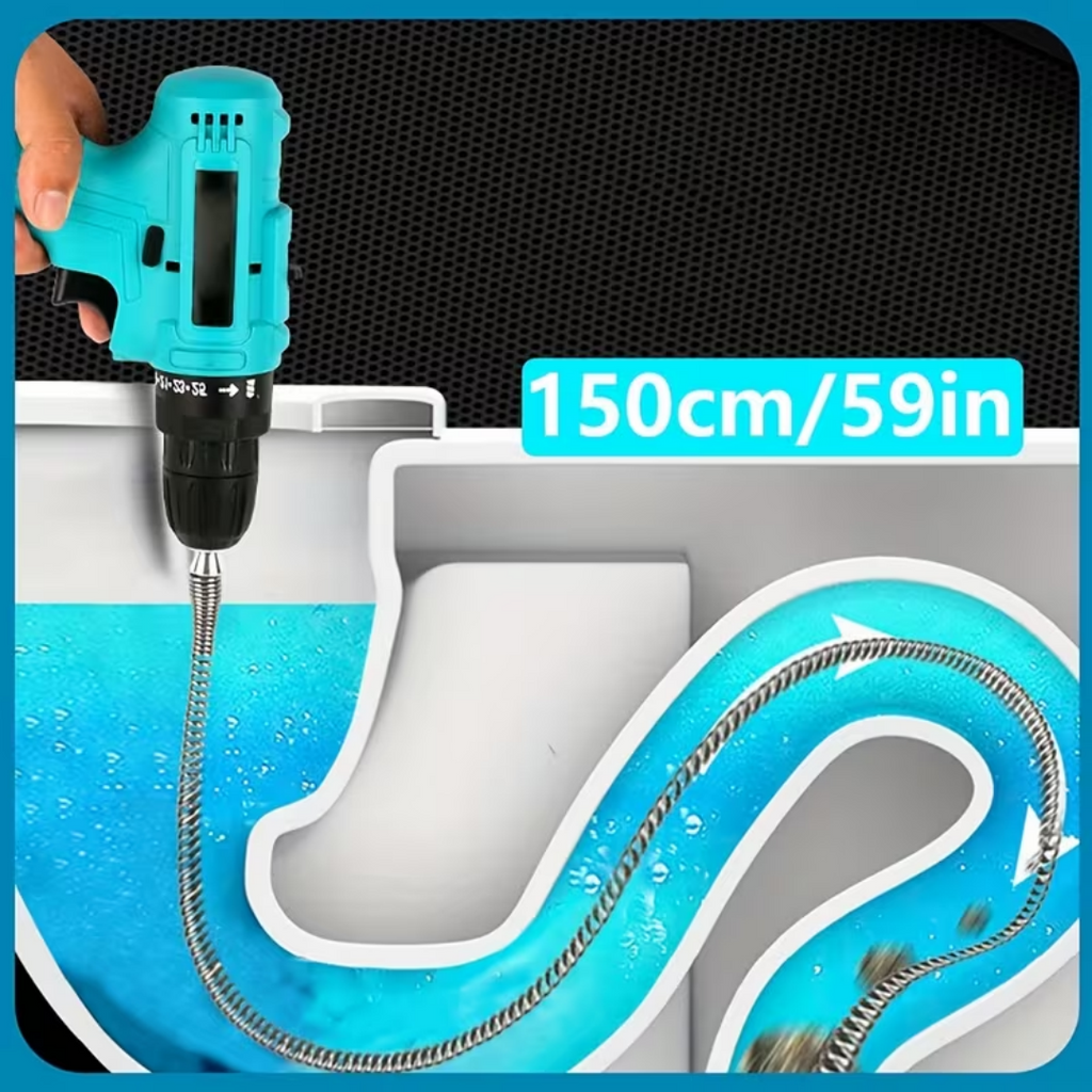 AEELLEEA-20Ft Flexible Drain Auger Cable, Bendable Pipe Snake for Sink, Bathtub, Shower and Kitchen Drain Clog Removal, Heavy Duty Steel Plumbing Tool