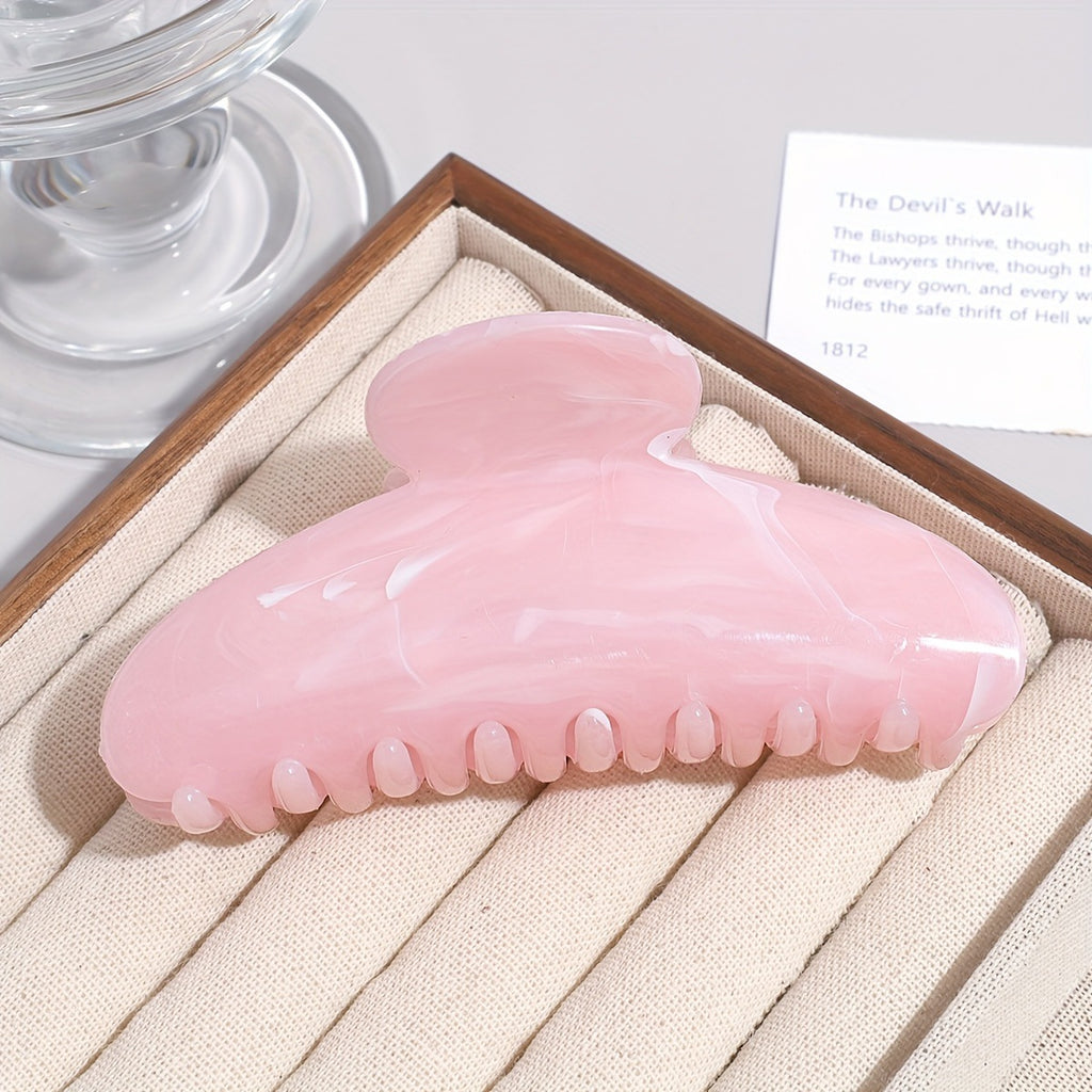 Marble Swirl Large Hair Claw Clip, Pastel Color Acrylic Jaw Hair Clip for Thick Hair, Non-slip Strong Hold Hair Grab Barrette for Women Girls