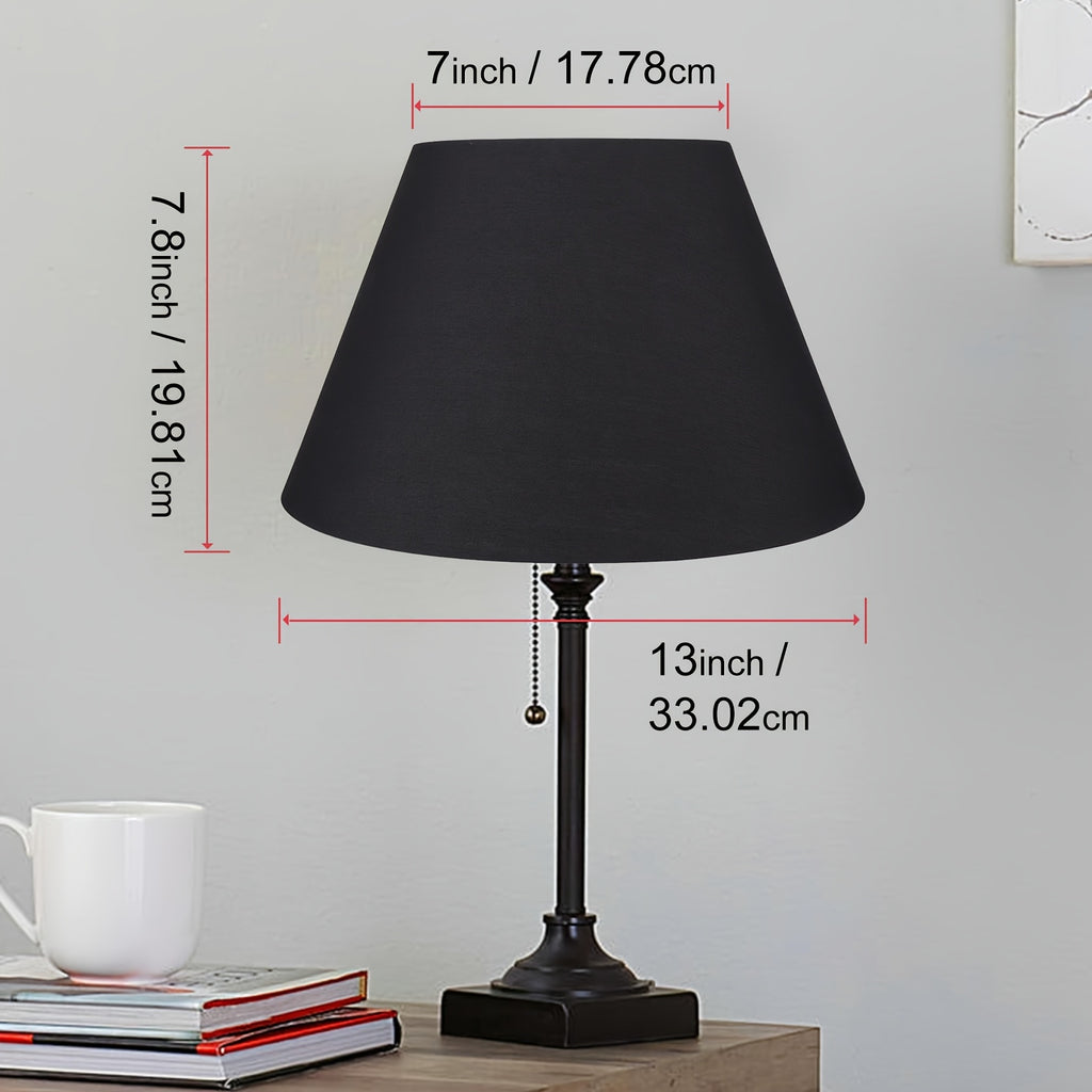 7×13×7.8 Inch Handmade Linen Barrel Lampshade, Decorative Lamp Cover for Table Lamp & Christmas Home Decor