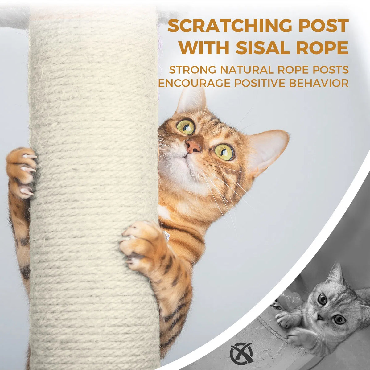 68 Inch Multi‑Level Cat Tree Tower, Cat Activity Center with Hammocks, Hanging Basket, Cat Condo, Removable Cushions & Sisal Scratching Posts