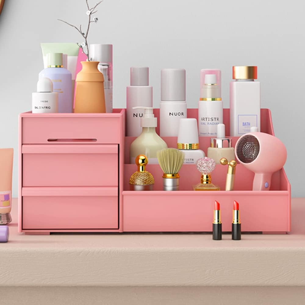 Lightweight Plastic Cosmetic Storage Box Organizer for Makeup, Skincare, Perfume and Beauty Accessories, Convenient Vanity Storage