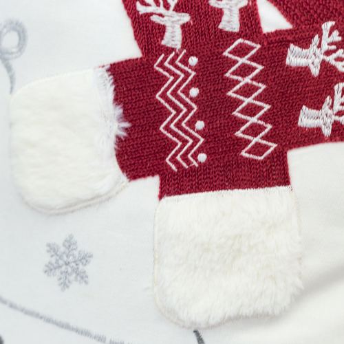 AEELLEEA Let It Snow 20x20in Christmas Throw Pillow, Cotton Cushion with 3D Knit Hat Embroidery, Cover & Insert for Holiday Decor