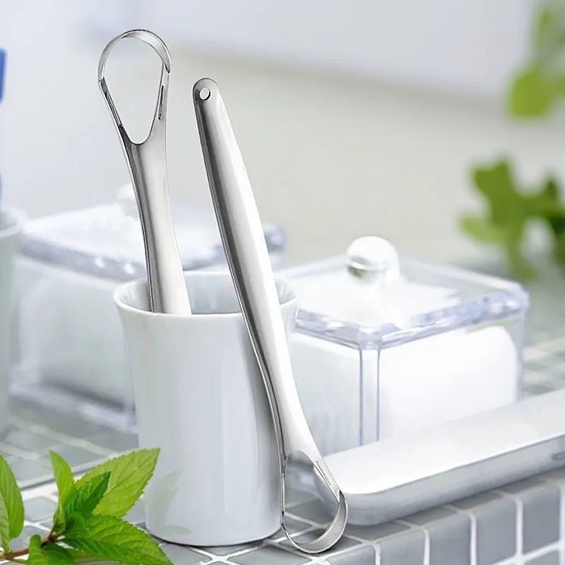 Tongue Scraper for Adults and Kids with Stainless Steel, Metal Tongue Dcraper Brush for Oral Hygiene, Tounge Scrapper Cleaner Reduce Bad Breath(3Pcs)