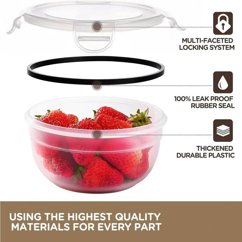 Airtight Meal Prep Container Set with Locking Lids, 12pcs Re-usable Plastic Food Storage Containers, Stackable Kitchen Organizer Boxes