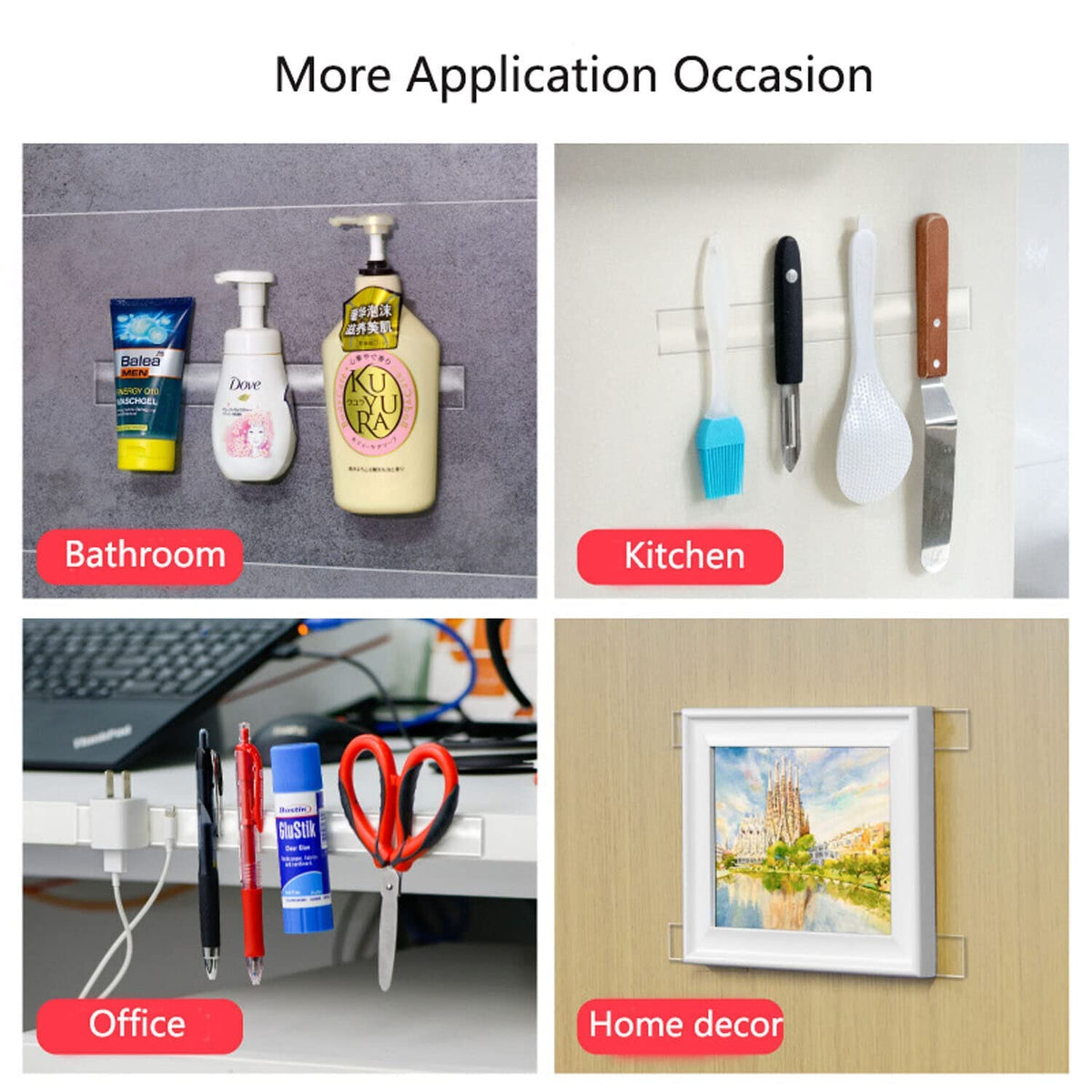 Clear Double Sided Nano Tape, Heavy Duty Removable Adhesive for Wall Decor, Hanging Pictures, Posters, Carpet & Photos