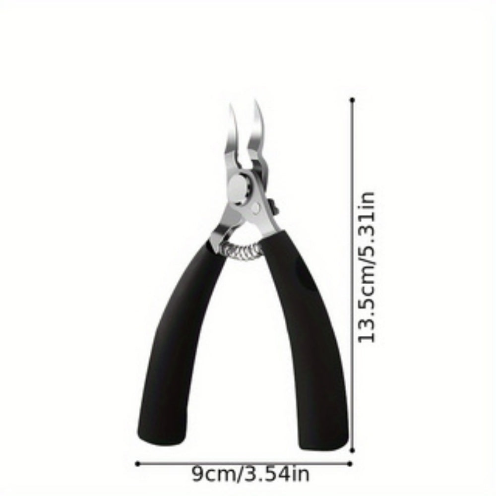 Stainless Steel Ingrown Toenail Nipper, Wide Jaw Curved Blade Nail Clipper with  Non-Slip Handle & Spring for Home Pedicure
