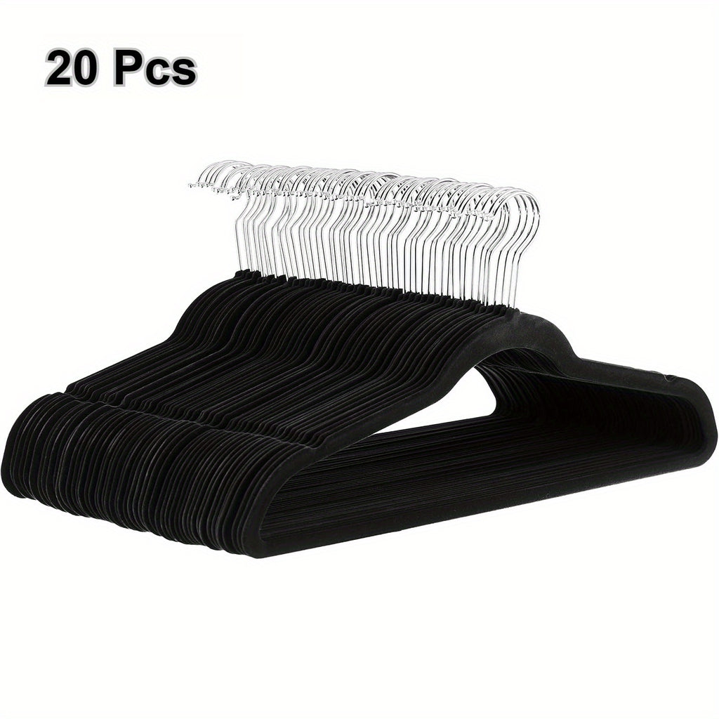 10 PACK VELVET HANGER BLACK
