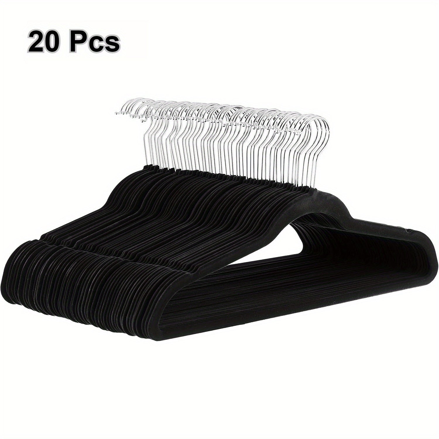 10 PACK VELVET HANGER BLACK
