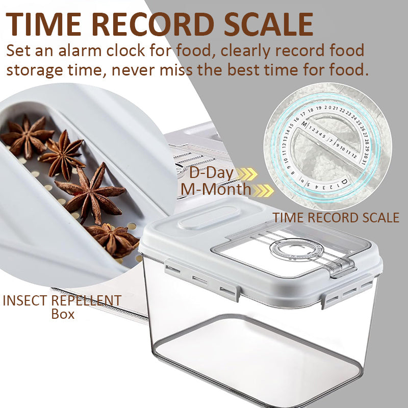 Large Airtight Bread Storage Container with Time Recording Lid, Bread Box for Kitchen Countertop, Bread Keeper Holds Loaf, Toast & Cookies