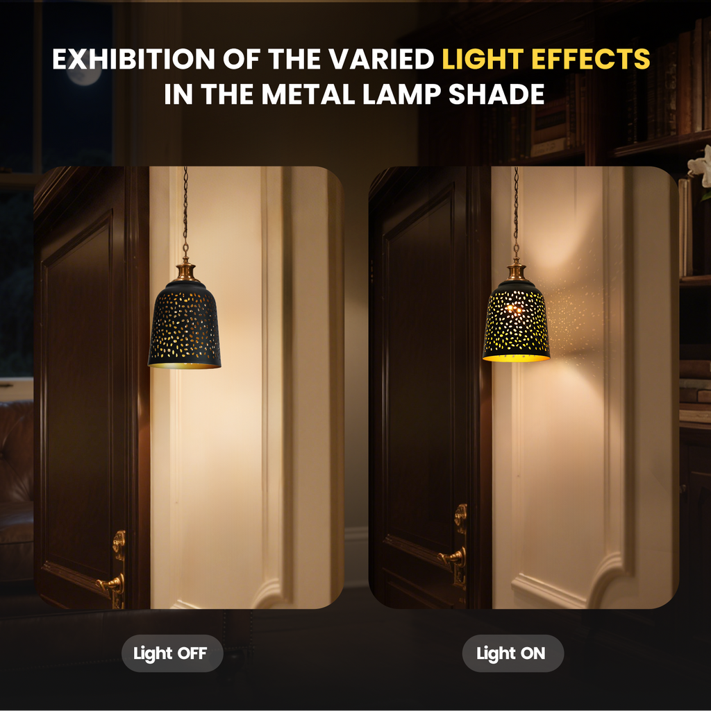 4-Pack Etched Raindrop Metal Pendant Light Shades,5" Diameter, Bronze/Black for Ceiling Fan & Lamp Covers