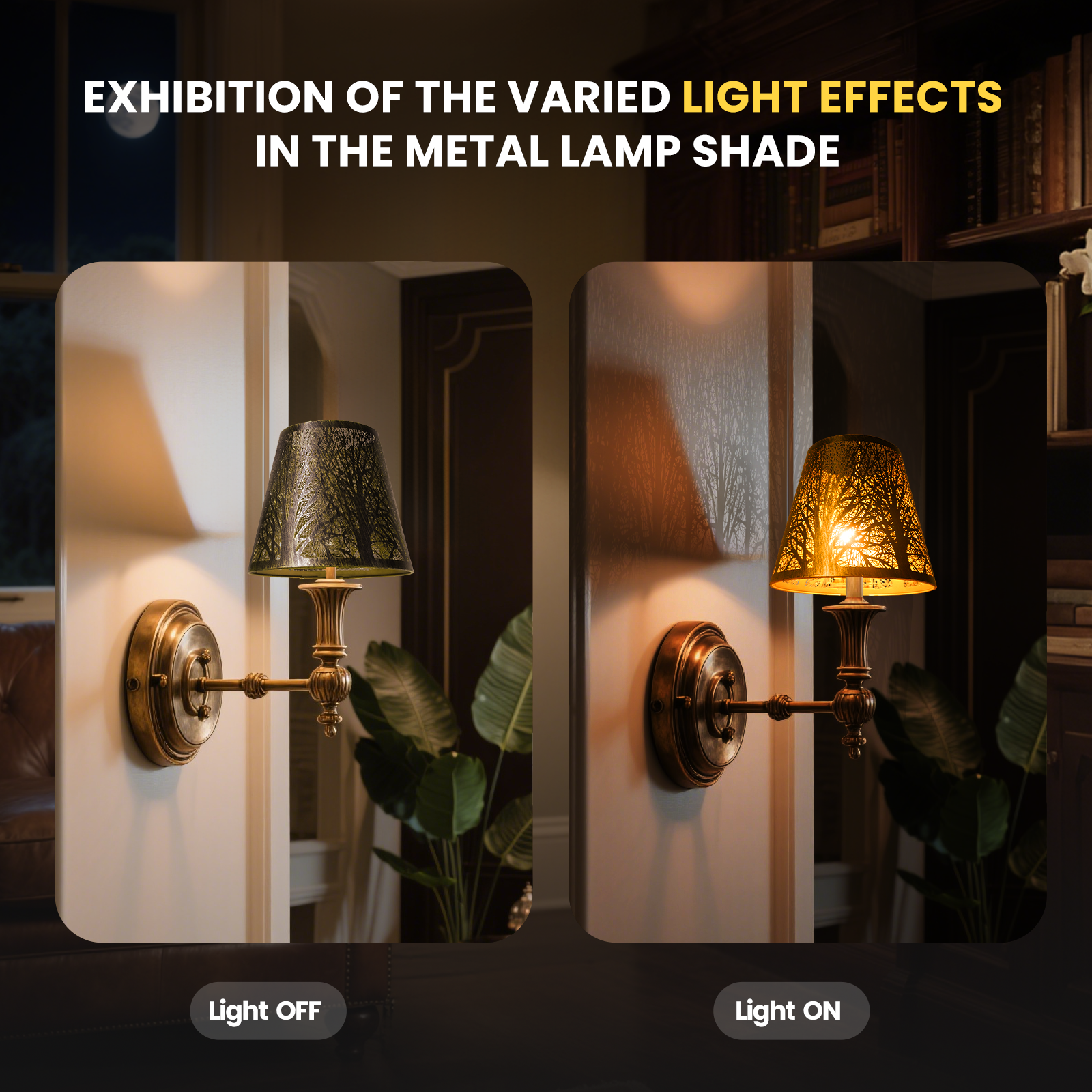 Clip-On Etched Forest Lampshade – 5×8×7 Inch