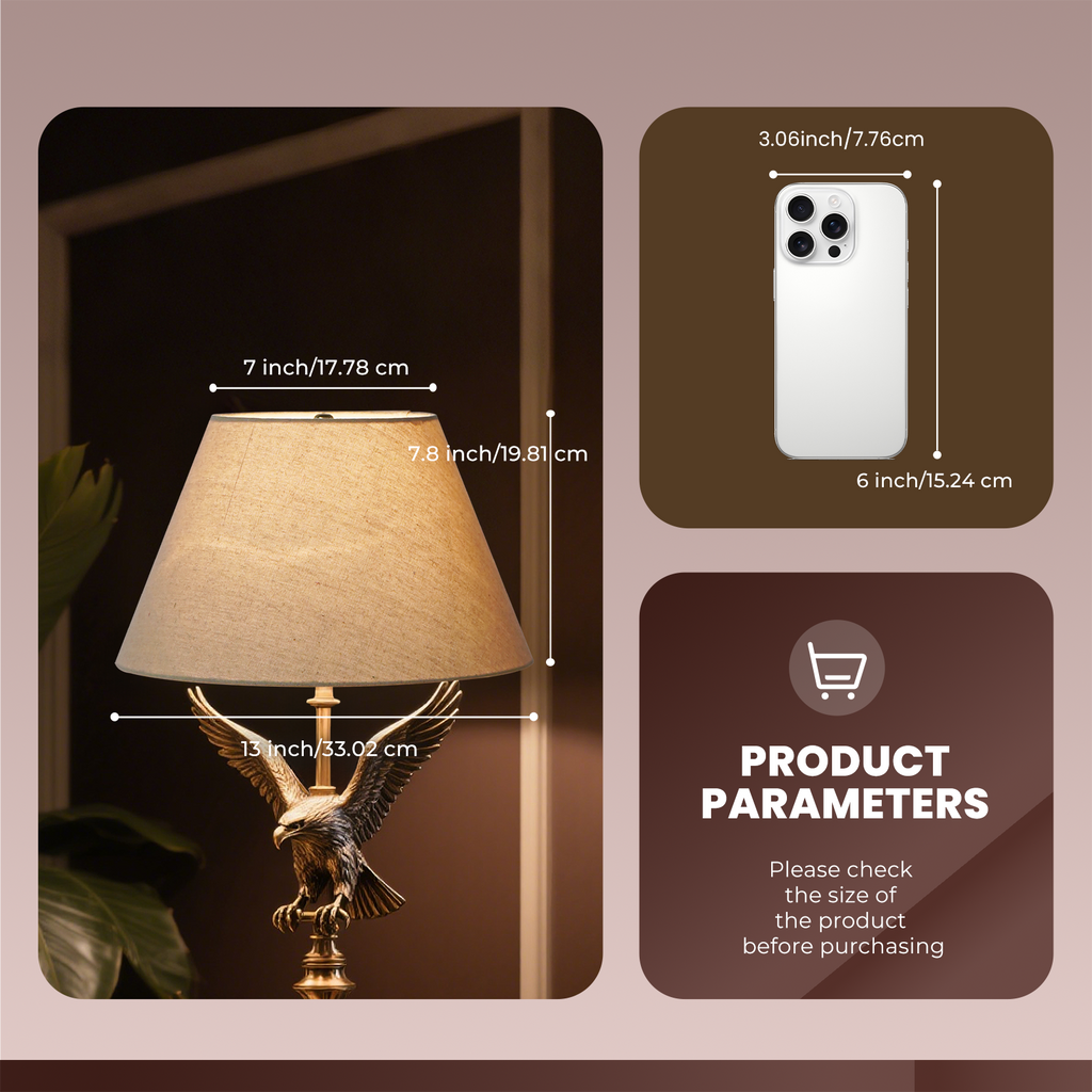 ALUCSET Natural Linen Barrel 7x13x7.8 inch Lamp Shade Spider Fitter for Table Lamp Floor Lamp