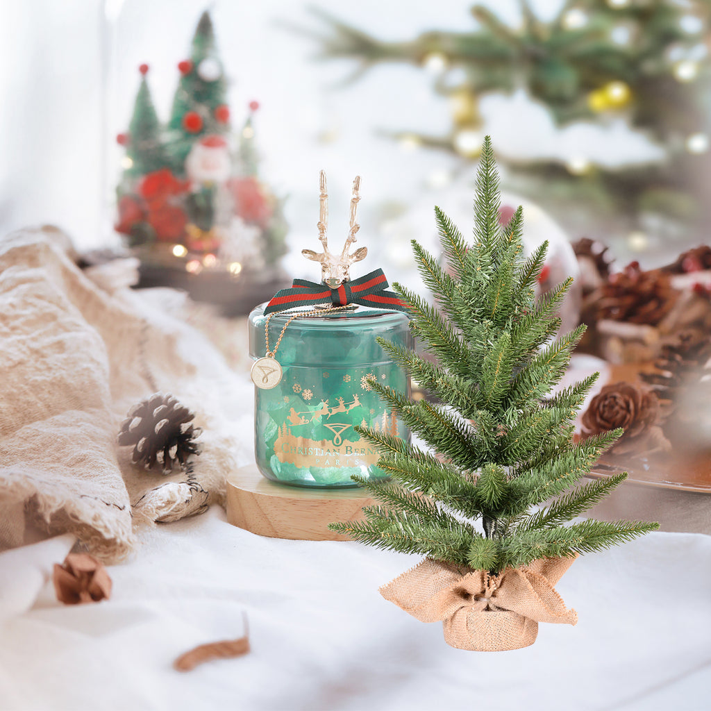 2FT Mini Tabletop Artificial Christmas Tree, 67 Branch Tips Realistic Unlit Pine Tree with Burlap Base, Holiday Decor for Home Office
