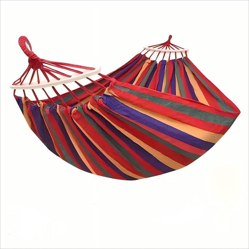 1pc Outdoor Canvas Hammock Camping Swing with Tree Ropes, Heavy Duty for Garden Patio Backyard