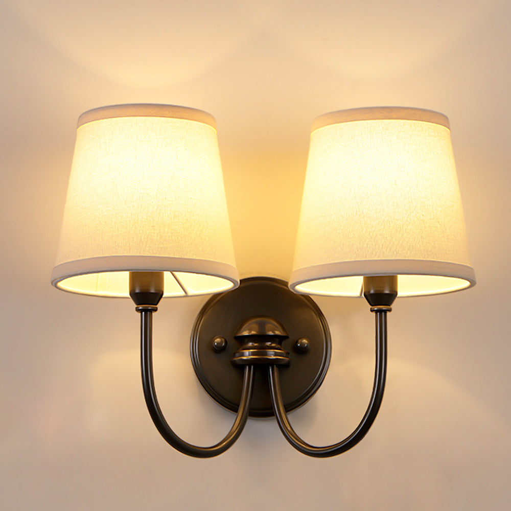 White Clip-On Linen Lamp Shades 4"×7"×6", Fabric Replacement Shades for Wall Sconces & Chandeliers