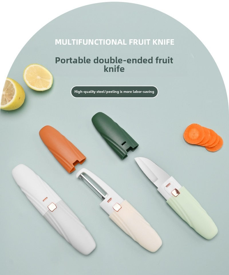 AEELLEEA-2 in 1 Portable Fruit and Vegetable Peeler, Dual Head Kitchen Prep Tool for Home Use