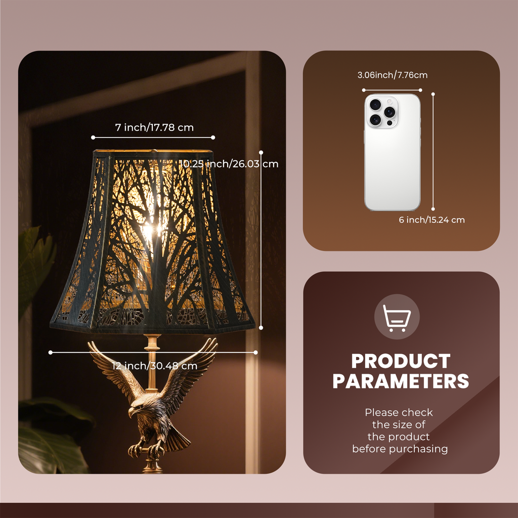 Square Cut Corner Bell Lampshade – 7×12×10.5 Inch