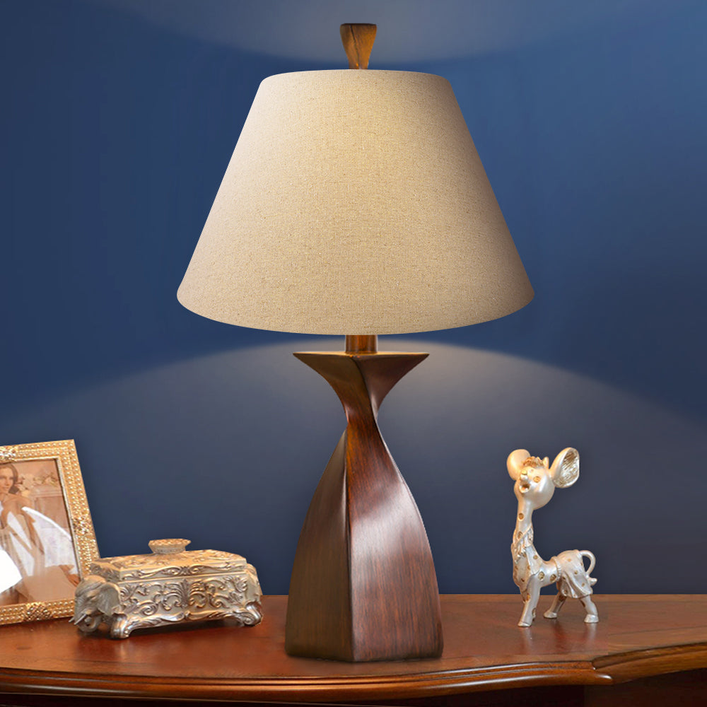 Beige Linen Lamp Shade 7"×13"×8", Spider Fitter Fabric Replacement Shade for Table & Floor Lamps