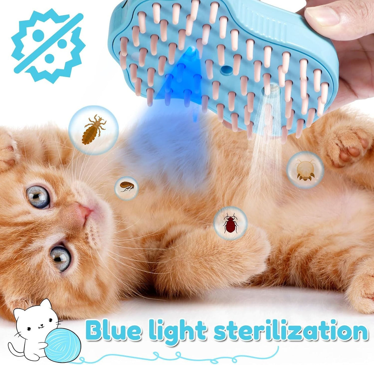 AEELLEEA Pet Grooming Brush for Cats & Dogs, Self Cleaning Hair Removal Comb for Massage, Shedding & Bathing