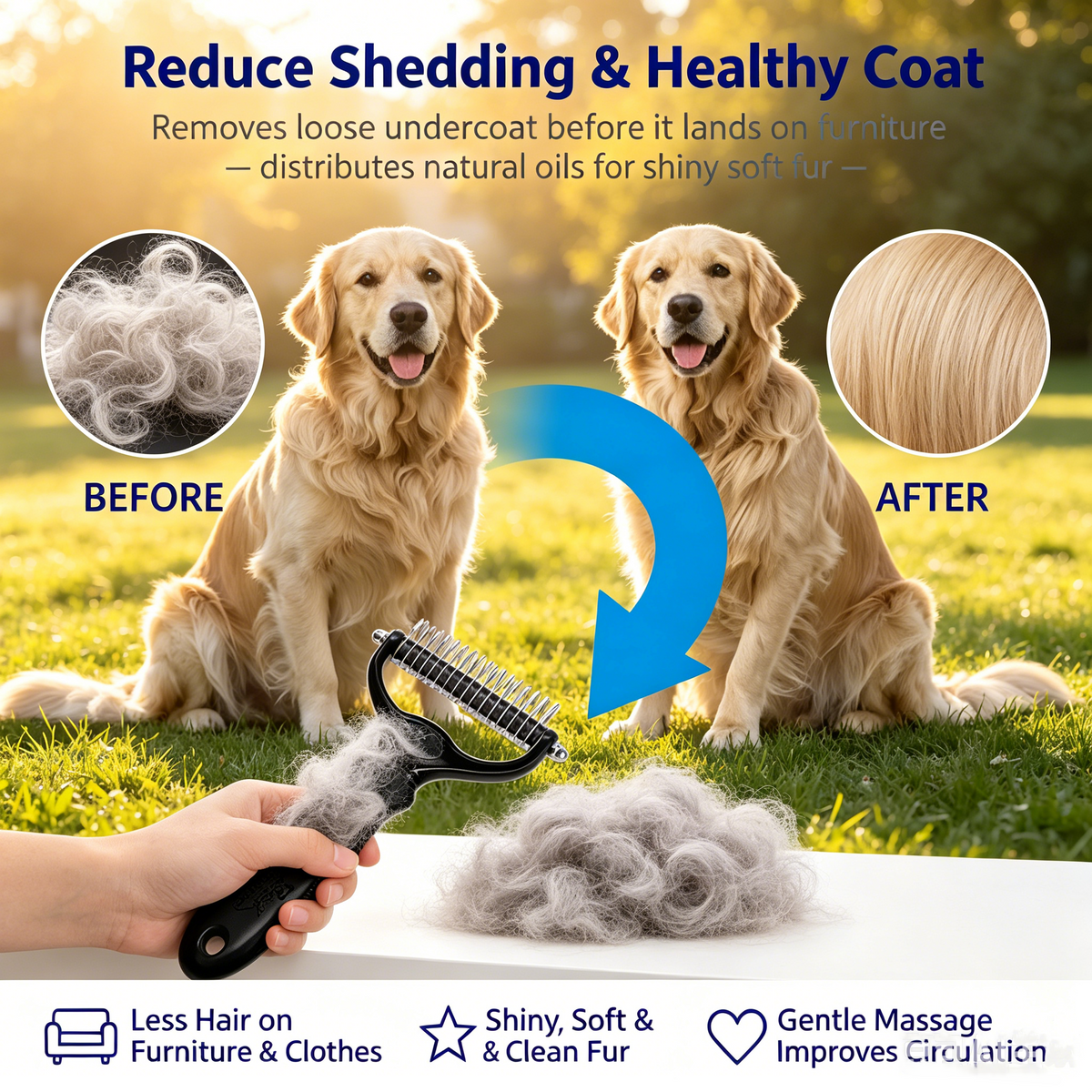 2-in-1 Pet Grooming Brush
