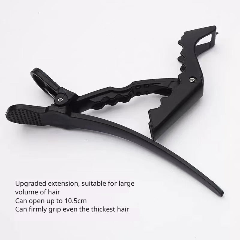 Hair Crocodile Clips, Non-Slip Sectioning Alligator Hair Clips for Salon Styling, Cutting and Coloring, Black 6 Pack