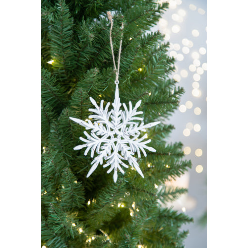 6-pack white snowflake Christmas ornament