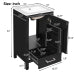 18 Inch Black Modern Bathroom Vanity with Ceramic Sink, Small Freestanding Bath Cabinet with Soft Close Drawer and Door Storage