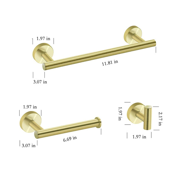 Brushed Gold Towel Hook, Wall Mounted T-Shaped Robe Hook Bathroom, Heavy Duty Stainless Steel Towel Holder for Towel Robe Loofah Coat