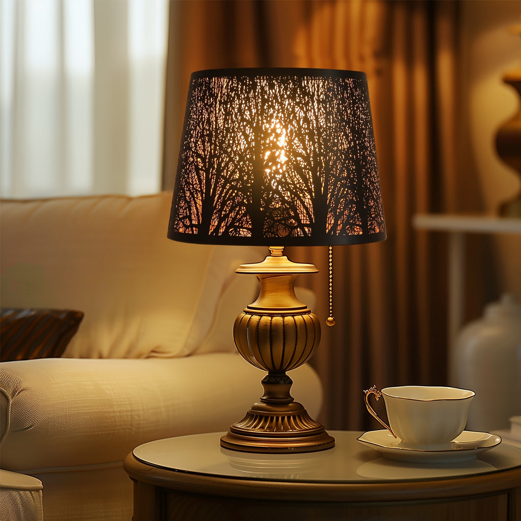 Antique Bronze Metal Floor Lampshade, 8-Petal Lotus Cylinder Shade 8"×10"×7.5", Spider Fitter for Bedroom Living Room